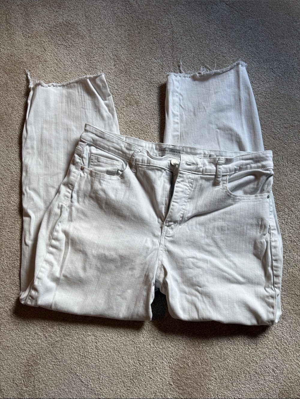 White Straight Crop Jeans for Women - Social Standard by Sanctuary